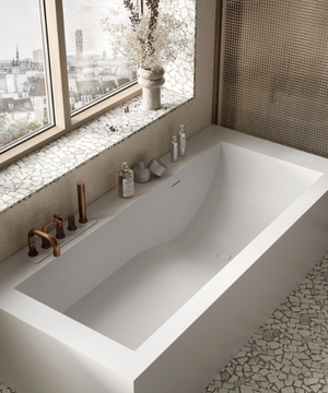 JADE - Rectangular Solid Surface bathtub by MOMA Design - view 3